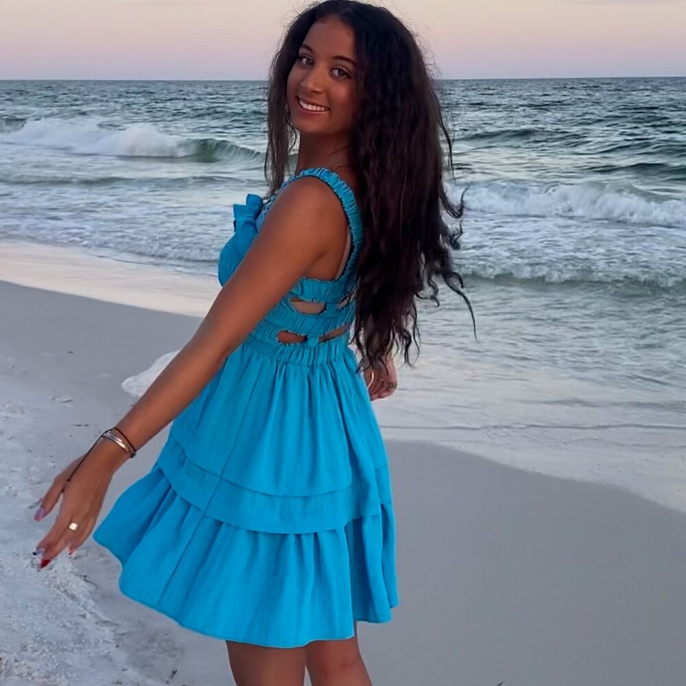 Blue Sundress Open Back Do+Be - image 1